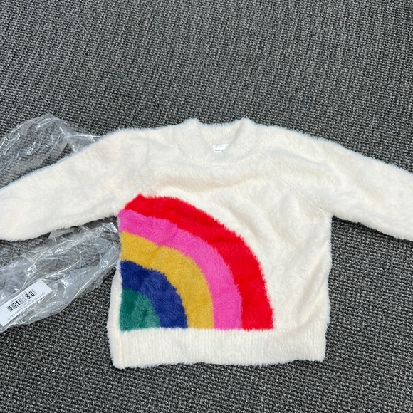 Hanna Andersson Feather Cream Pullover Sweater with Rainbow Design New With Tags - Picture 1 of 4